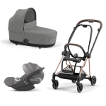 Cybex Trio Mios 3.0 Mirage Grey Telaio RoseGold con Cloud T plus 