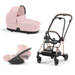 Cybex Trio Mios 3.0 Peach Pink Telaio RoseGold con Cloud T plus 