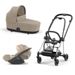 Cybex Trio Mios 3.0 Cozy Beige Telaio Chrome Black con Cloud T plus 