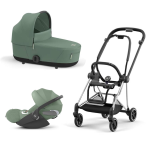 Cybex Trio Mios 3.0 Leaf Green Telaio Chrome Black con Cloud T plus 