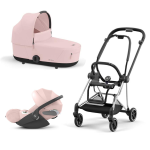 Cybex Trio Mios 3.0 Peach Pink Telaio Chrome Black con Cloud T plus 
