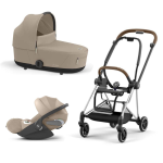 Cybex Trio Mios 3.0 Cozy Beige Telaio Chrome Brown con Cloud T plus 