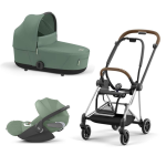 Cybex Trio Mios 3.0 Leaf Green Telaio Chrome Brown con Cloud T plus 
