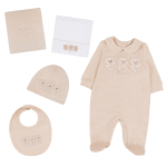 Nanan Corredino 3 Orsetti 01 Mese Beige (coperta e lenzuola 3pz, tutina, berretta, bavaglio)