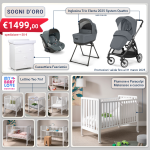 Kit Nascita Sogni D'oro (Trio Ingleina Electa 2025 + Lettino Teo  in 1 + Fasciatoio)
