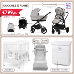 Kit Nascita Coccole e Fiabe (Trio Lorelli Bianca + Lettino Cloud + Fasciatoio)