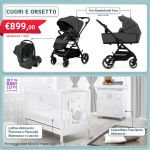 Kit Nascita Cuori e Orsetto (Trio Kinderkraft Yoxi + Lettino Abbraccio + Fasciatoio Abbraccio)