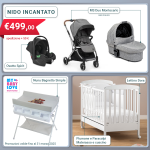 Kit Nascita Nido Incantato (Trio MS Montecarlo + Lettino Dora + Bagnetto Simple)