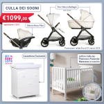 Kit Nascita Culla dei Sogni (Trio Chicco Bellagio + Lettino Culla Isy + Fasciatoio)