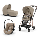 Cybex Platinum Trio Mios 3.0 Cozy Beige Telaio RoseGold con Cloud G plus 