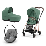 Cybex Platinum Trio Mios 3.0 Leaf Green Telaio RoseGold con Cloud G plus 