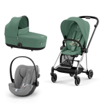 Cybex Platinum Trio Mios 3.0 Leaf Green Telaio  Chrome Black con Cloud G plus 