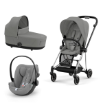 Cybex Platinum Trio Mios 3.0 Mirage Grey Telaio  Chrome Black con Cloud G plus 