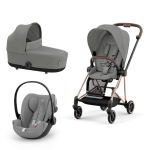 Cybex Platinum Trio Mios 3.0 Mirage Grey Telaio  RoseGold con Cloud G plus 