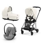 Cybex Platinum Trio Mios 3.0 Off White Telaio  Matt Black con Cloud G plus 