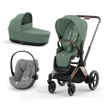 Cybex Platinum Trio e-Priam Leaf Green Telaio Rosegold con Cloud G i-Size Plus